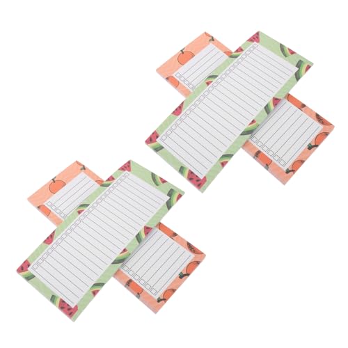 SHINEOFI 4 Stück Magnetische Notizblöcke mit Starkem Magnet Abreißbare To Do Listen und Einkaufszettel Kleine Notizbücher für Tägliche Planung Büro und Haushalt Fruchtmotive Wassermelone von SHINEOFI