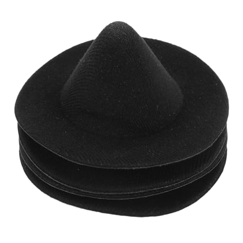 SHINEOFI 4 Stück Mini Hexenhüte Schwarz Halloween Puppenhaus Dekoration DIY Hexenhut Zubehör für Gruselige Halloween Feiern Vielseitige Miniatur Hexenhut Figuren für Kreative DIY-Projekte von SHINEOFI