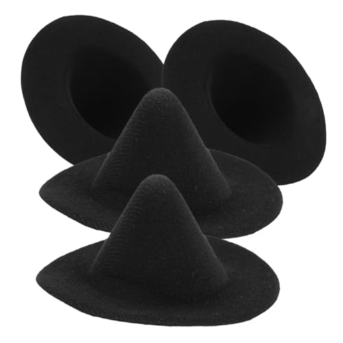 SHINEOFI 4 Stück Mini Hexenhüte Schwarz für Halloween DIY Basteln Puppenhaus Zubehör Weinflaschen Deko Kuchen Topper Partydekoration Vielseitig Einsetzbar SHINEOFI 4 Stück Mini Hexenhüte Schwarz für Halloween DIY Basteln Puppenhaus Zubehör Weinflaschen Deko Kuchen Topper Partydekoration Vielseitig Einsetzbar von SHINEOFI