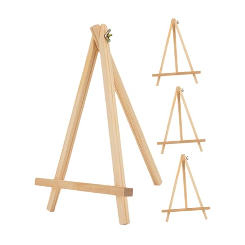 SHINEOFI 4 Stück Mini Holz Staffelei Teilig Klappbar Tisch Ständer für Künstler zum Malen Ausstellen von Bildern und Fotos Vielseitig Einsetzbar für Zuhause und Feiern von SHINEOFI