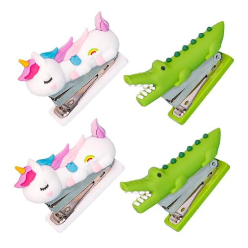 SHINEOFI 4 Stück Mini Stapler im Cartoon Design Lustige Tier Mini Heftgeräte für Schüler und Platzsparend und Ergonomisch für Zuhause und Bürobedarf von SHINEOFI