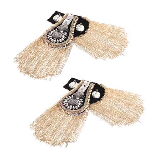 SHINEOFI 4 Stück Schulterepauletten mit Metallfransen und Nieten Langlebige Punk Schulterklappen Einfache Anbringung Kostüm Accessoires für Damen und Herren Goldfarben SHINEOFI 4 Stück Schulterepauletten mit Metallfransen und Nieten Langlebige Punk Schulterklappen Einfache Anbringung Kostüm Accessoires für Damen und Herren Goldfarben von SHINEOFI