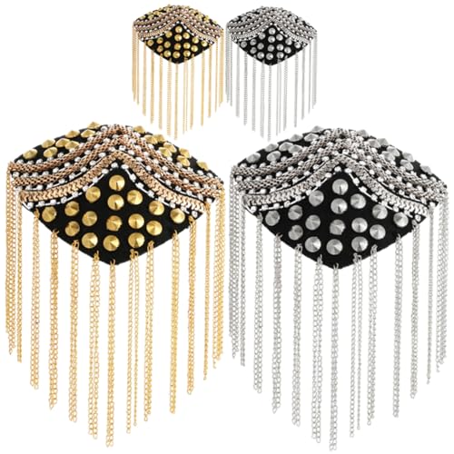 SHINEOFI 4 Stück Schulterklappen anzuchtplatte epauletten Vintage Quaste Epaulet Epaulette für Männer Schulterschmuck St. Patricks Day Accessoires für Quaste Epaulette Legierung von SHINEOFI