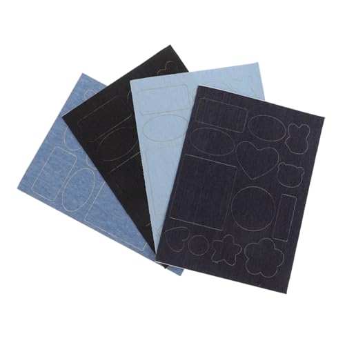 SHINEOFI 4 Stück Selbstklebende Jeans Flicken in Blau und Schwarz Vielseitige Denim Reparatur Patches zum Aufkleben für Herrenjeans Jacken Taschen und Hüte Einfache Löcher Rissreparatur von SHINEOFI