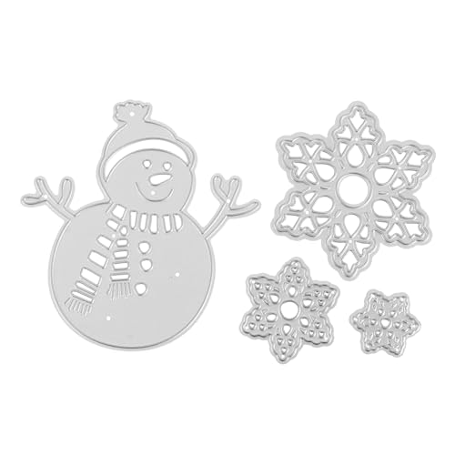 SHINEOFI 4 Stück Stanzformen Herstellung Weihnachtsprägung Dekorationen Schnitte gestanzt für Und weihnachtsdeko christmas decorations schablonen Präge stirbt die Vorlagen Kohlenstoffstahl von SHINEOFI