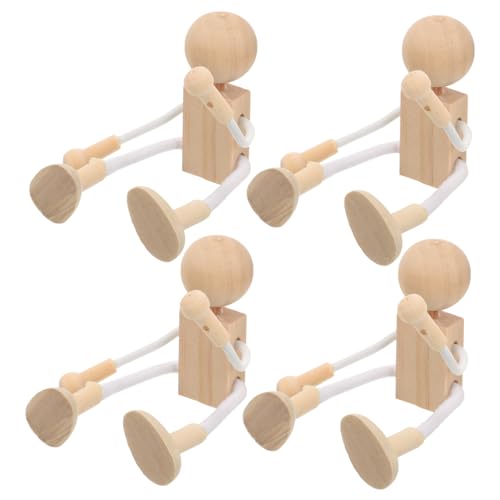 SHINEOFI 4 Stück Teiliges Diy Holzspielzeug Unvollendete Roboter Puppen für Kreative Bastelprojekte Pädagogisches Malspielzeug für Kreativität und Geschicklichkeit SHINEOFI 4 Stück Teiliges Diy Holzspielzeug Unvollendete Roboter Puppen für Kreative Bastelprojekte Pädagogisches Malspielzeug für Kreativität und Geschicklichkeit von SHINEOFI