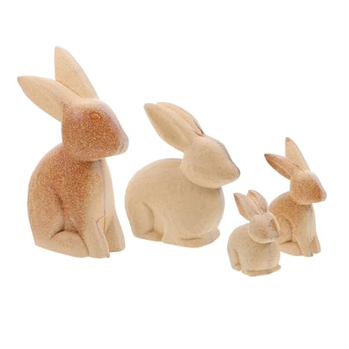 SHINEOFI 4 Stück Teiliges Frühlings Tischdeko Holzfiguren aus Naturbelassenem Holz DIY Bemalbare Hasenfiguren Rustikale Hasen Skulpturen für Kreative Wohn und Bürodekoration SHINEOFI 4 Stück Teiliges Frühlings Tischdeko Holzfiguren aus Naturbelassenem Holz DIY Bemalbare Hasenfiguren Rustikale Hasen Skulpturen für Kreative Wohn und Bürodekoration von SHINEOFI
