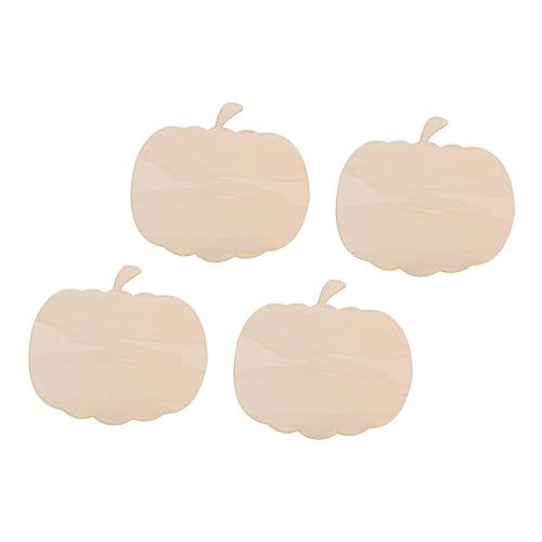 SHINEOFI 4 Stück Teiliges Holzset Kürbisform Unfertige Holzscheiben zum Bemalen DIY Basteln für Halloween Dekoration Kreative Holzanhänger für Handgemachte Ornamente von SHINEOFI