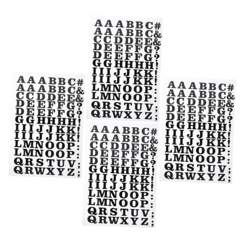 SHINEOFI 4 Stück Teiliges Set Bügelbuchstaben für Kleidung Hitzeübertragungsfolie mit Alphabet und Symbolen für Diy T Shirts Hüte und Taschen Robust und Vielseitig Einsetzbar von SHINEOFI