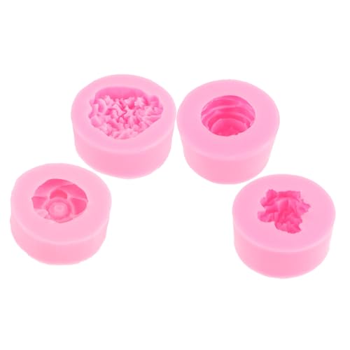 SHINEOFI 4 Stück Teiliges Silikon Blumenform Wiederverwendbare DIY Gießform für Fondant und Kuchen Dekoration Waschbar für Blumenprojekte und Bastelarbeiten von SHINEOFI