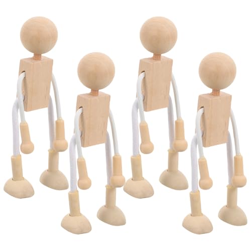 SHINEOFI 4 Stück Unvollendete Holzroboter-steckpuppen, Holzfiguren, Menschenkörper, Cartoon-Roboter, Lernspielzeug für Kinder, DIY-malerei, Basteln, Kunst, Steckspiel, Party-Dekoration SHINEOFI 4 Stück Unvollendete Holzroboter-steckpuppen, Holzfiguren, Menschenkörper, Cartoon-Roboter, Lernspielzeug für Kinder, DIY-malerei, Basteln, Kunst, Steckspiel, Party-Dekoration von SHINEOFI