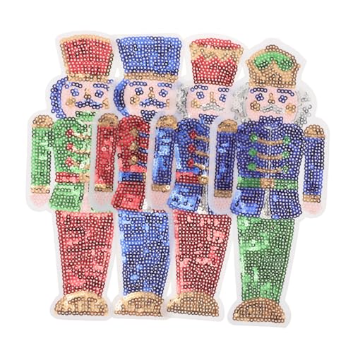 SHINEOFI 4 Stück Weihnachts Patches Bestickte Aufnäher mit Pailletten für Kleidung Hüte Rucksäcke und Diy Projekte Robuste Stoffapplikationen im Europäischen Stil SHINEOFI 4 Stück Weihnachts Patches Bestickte Aufnäher mit Pailletten für Kleidung Hüte Rucksäcke und Diy Projekte Robuste Stoffapplikationen im Europäischen Stil von SHINEOFI