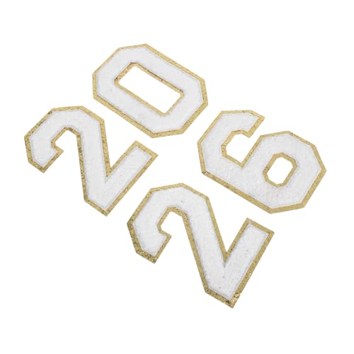 SHINEOFI 4 Stück Weiße Chenille Zahlen Aufnäher mit Goldenem Rand Bügel-patch Polyester Weiche Selbstklebende DIY Applikationen für Kleidung Hüte Rucksäcke und Schulteam-uniformen SHINEOFI 4 Stück Weiße Chenille Zahlen Aufnäher mit Goldenem Rand Bügel-patch Polyester Weiche Selbstklebende DIY Applikationen für Kleidung Hüte Rucksäcke und Schulteam-uniformen von SHINEOFI