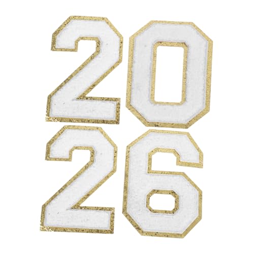 SHINEOFI 4 Stück Weiße Chenille Zahlen Patches mit Goldrand zum Aufbügeln Bestickte Polyester Flicken für DIY Kleidung Hüte Taschen Leicht Anzubringen Strapazierfähig und Elegant SHINEOFI 4 Stück Weiße Chenille Zahlen Patches mit Goldrand zum Aufbügeln Bestickte Polyester Flicken für DIY Kleidung Hüte Taschen Leicht Anzubringen Strapazierfähig und Elegant von SHINEOFI