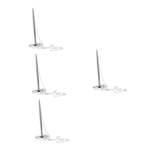 SHINEOFI 4 Stück büroartikel Schreibwaren Tischstift office supplies Empfangsthekenstift Bußgeld kugelschreiber Stehender Design-Stift Business-Signatur-Stift Metall Silver von SHINEOFI
