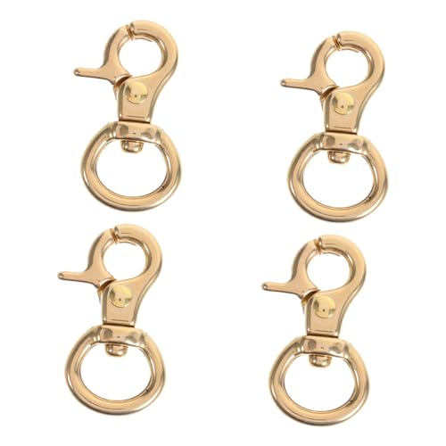SHINEOFI 4 Stücke Teiliges Drehbare Messing-schnapphaken mit Feder Langlebiger Karabiner für DIY Schlüsselanhänger Taschen und Lederhandwerk Sicherer Griff Flexibles Drehgelenk Vielseitig von SHINEOFI