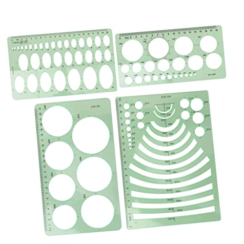 SHINEOFI 4 Stücke Zeichnungsvorlage Lineal Quilling-Kreis-vorlage Netz Lineal Für Geometrisches Design Geometrische Vorlage Lineale Quiltlineal Architekturzeichenpapier Das Haustier von SHINEOFI