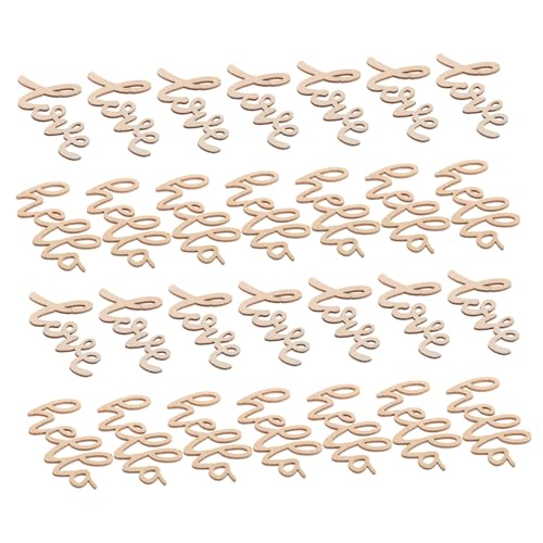 SHINEOFI 40 Stück Holzbuchstaben Unvollendete Holzschnittmuster für DIY Handwerk Love Hello Formen für Hochzeitsdekoration Party Accessoires und von SHINEOFI