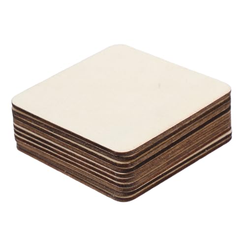 SHINEOFI 40 Stück Leere Holzquadrate Bastelholz Quadratische Holzausschnitte Blanke Naturholzscheiben Quadratische Blanke Unlackierte Holzscheiben Holzausschnitte Zum Bemalen DIY von SHINEOFI