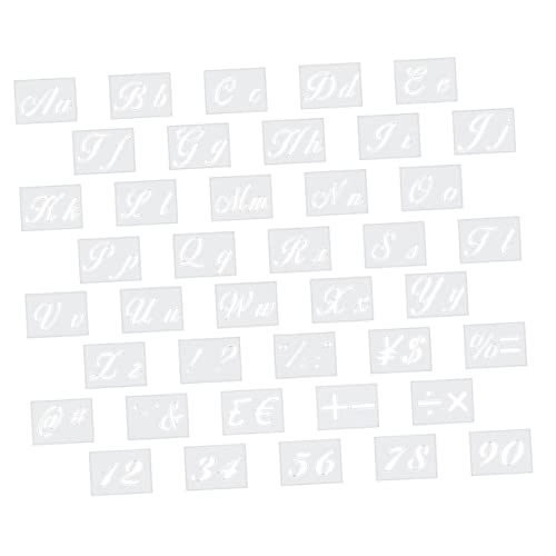 SHINEOFI 40 Stück Malvorlage schriftzug tze schriftband stencils bastelzeug Buchstabenschablonen Wortschablonen zeichnen Schimmel Schablonen zum Malen von Kindern das Haustier Weiß von SHINEOFI