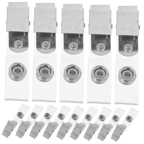 SHINEOFI 40 Stück Metall Ausweisclips Mit Transparenten Pvc Bändern Keine Löcher Metallclips Für Ausweise Ausweishalter Namensschilder Arbeitskarten Homeoffice Zubehör von SHINEOFI