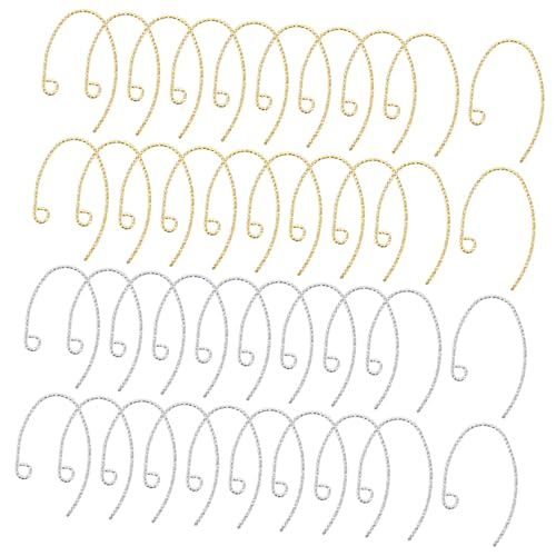 SHINEOFI 40 Stück Ohrhaken Kupfer Vergoldet und Versilbert Langlebige DIY Ohrschmuck Zubehör Rutschfeste Ohrring Haken für Damen zum Selbermachen von Quasten und Charme Ohrringen SHINEOFI 40 Stück Ohrhaken Kupfer Vergoldet und Versilbert Langlebige DIY Ohrschmuck Zubehör Rutschfeste Ohrring Haken für Damen zum Selbermachen von Quasten und Charme Ohrringen von SHINEOFI