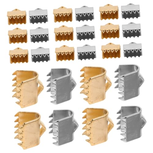 SHINEOFI 40 Stück Schmuckverschlüsse Verstellbare Endklemmen für Diy Projekte Langlebige Kordelenden Clips für Armbänder und Handarbeiten von SHINEOFI