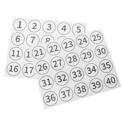 SHINEOFI 40 Stück Selbstklebende Zahlenaufkleber PVC Etiketten für Büro und Klassenzimmer Nummern zur Organisation und Klassifizierung Leicht Anzubringen Langlebig und von SHINEOFI