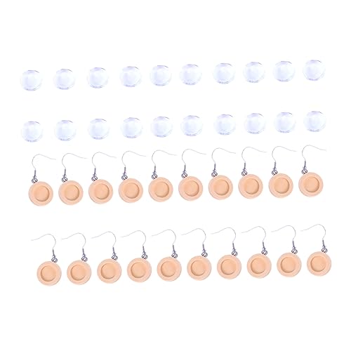 SHINEOFI 40 Stück Teiliges DIY Ohrring Zubehör Runde Holz Ohrhaken und Bases Holz Cabochon Ohrring Fassung für Schmuck Basteln und Ohrringe Selber Machen Burlywood Farbe von SHINEOFI