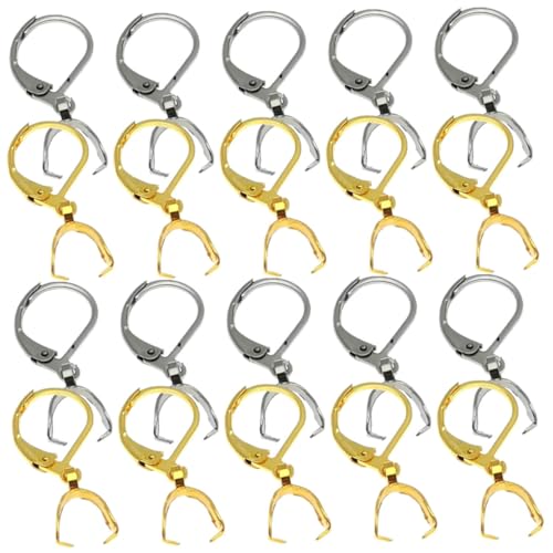 SHINEOFI 40 Stück Teiliges Ohrhaken Rostfreiem Edelstahl Stahlfarbene Goldfarbene Ohrringverschlüsse Langlebig Rostfrei für DIY Schmuckherstellung und Kreative Ohrlöcher Designs von SHINEOFI