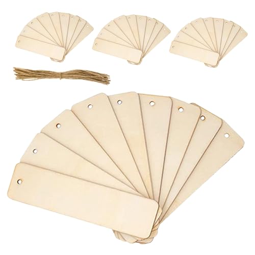 SHINEOFI 40 Stück Unbehandelte Holz Lesezeichen Blanko Anhänger für DIY Malprojekte Basteln Holz Etiketten Anhänger zum Bemalen und Dekorieren SHINEOFI 40 Stück Unbehandelte Holz Lesezeichen Blanko Anhänger für DIY Malprojekte Basteln Holz Etiketten Anhänger zum Bemalen und Dekorieren von SHINEOFI