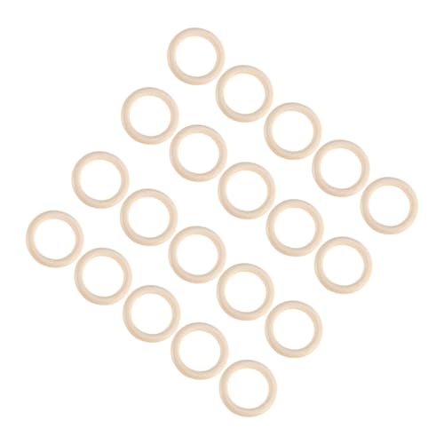 SHINEOFI 40 Stück Unfertige Natürliche Holzringe für Basteln Glatte Holz Kreise DIY Schmuck Anhänger Makramee Zubehör Kreative Handarbeit von SHINEOFI