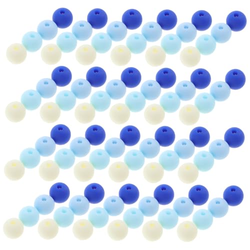 SHINEOFI 400 Stück Acryl Rundperlen Bastelbedarf für Schmuckherstellung mit Loch für Armbänder und Diy Bastelmaterialien Blau Weißen Farbtönen von SHINEOFI