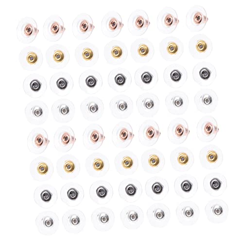 SHINEOFI 400 Stück Ohrstecker Zubehör DIY Ohrstecker Stopper für Ohrringe Sicherer Verschluss für Schmuckherstellung Roségold Gold Silber und Dunkelgrau von SHINEOFI