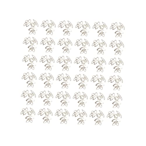SHINEOFI 400 Stück Schmuck Selber Machen Ohrringe Aus Sterlingsilber Perlenkappen Blume Reize Schmuckzubehör Ergebnisse Herstellung Filigran Charme Abstandshalter Schmuckkappen Silver von SHINEOFI