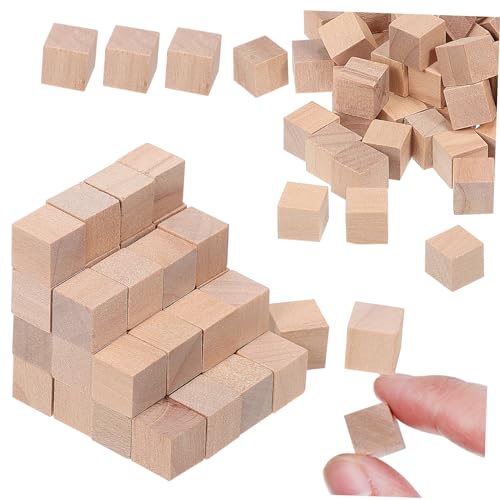 SHINEOFI 400Stücke Holzklötze Unfertige Holzwürfel Hochwertigem Lotusholz für Kreative Bastelprojekte Sichere Anwendung Fördert Kreativität und Bildung von SHINEOFI