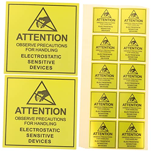 SHINEOFI 450 Stück Antistatische Etikettennummern Große Empfindliche Armaturenbrettaufkleber Elektrostatische Antistatische Etiketten Aufkleber Schilder Geräte Im Freien von SHINEOFI