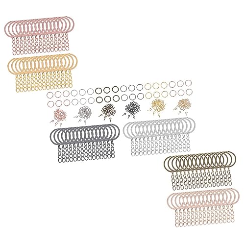 SHINEOFI 450 Stück Teiliges Schlüsselringe aus Rostfreiem mit Bunten Ösenringen und Schraubhaken für DIY Schlüsselanhänger Schmuckherstellung Bastelzubehör für Handgefertigte Accessoires von SHINEOFI