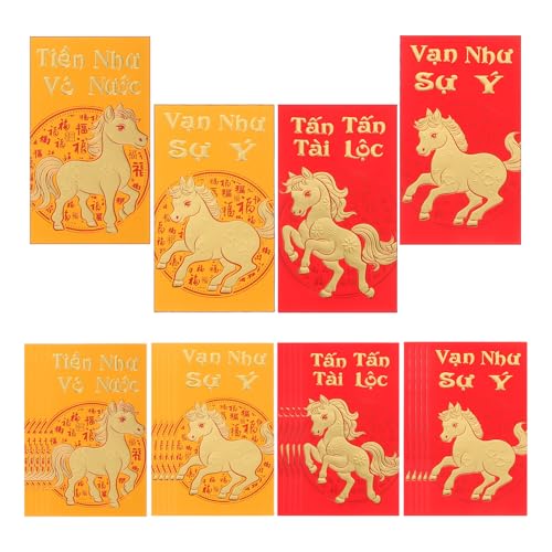 SHINEOFI 48 Stück Jahr Des Pferdes Geldumschläge Traditionelle Hong Bao für Geldgeschenke und Festlichkeiten SHINEOFI 48 Stück Jahr Des Pferdes Geldumschläge Traditionelle Hong Bao für Geldgeschenke und Festlichkeiten von SHINEOFI