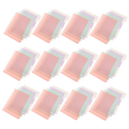 SHINEOFI 48 Stück Teiliges Kunststoff Binder Divider mit Transparenten Lose-trennseiten und Farbigen Index-tabs für Ordner Planer und Büroorganisation SHINEOFI 48 Stück Teiliges Kunststoff Binder Divider mit Transparenten Lose-trennseiten und Farbigen Index-tabs für Ordner Planer und Büroorganisation von SHINEOFI