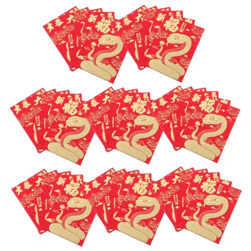 SHINEOFI 48 Stück Teiliges Rote Umschläge Jahr der Schlange Chinesische Geldumschläge mit Prägefolie für Frühlingsfest Lunar Year Stabiles Papier Symbol für Glück und Wohlstand von SHINEOFI