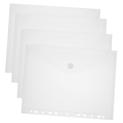 SHINEOFI 4Stücke Aktenaufbewahrungstaschen Aus Dickem Transparente Dokumentenordner Mit Druckknopfverschluss Praktische Aktenorganisatoren Für Büro Und Schule von SHINEOFI
