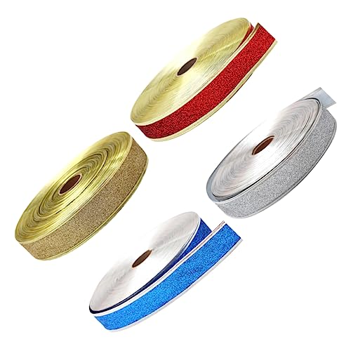 SHINEOFI 4Stücke DIY Geschenkverpackungsbänder Für Weihnachten Lange Dekorative Ribands Silber Rot Und Blau Für Partys Und Backwaren Dekoration von SHINEOFI
