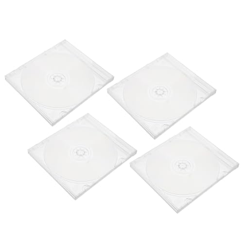 SHINEOFI 4er-set Cd-hüllen, Transparente Aufbewahrungsbox Für Einzelne, Cd-aufbewahrungshülle Mit Transparentem Fach Für Dvd-filme, Spiele Und Medienschutz von SHINEOFI