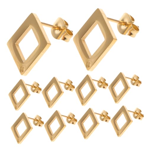 SHINEOFI 5 Paar Handgemachtes Ohrringe -Kit Bastelzubehör für die Schmuckherstellung quadratische Nieten Ohrstecker für Damen Zubehör für Schmuckzubehör Rostfreier Stahl Golden SHINEOFI 5 Paar Handgemachtes Ohrringe -Kit Bastelzubehör für die Schmuckherstellung quadratische Nieten Ohrstecker für Damen Zubehör für Schmuckzubehör Rostfreier Stahl Golden von SHINEOFI