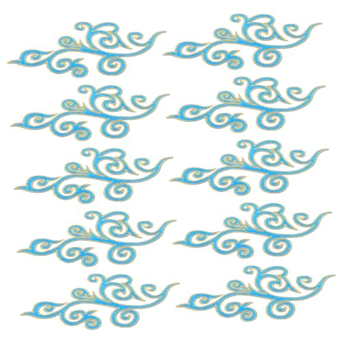 SHINEOFI 5 Paare Gestickte Barock Applikationen Wolkenmuster zum Aufbügeln und Annähen Verzierungen für Brautkleider Festmode Performance Kostüme Vielseitig für Kleider und Kleidung von SHINEOFI