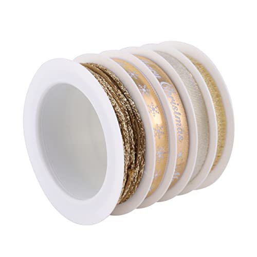 SHINEOFI 5 Rollen Dekoratives Band Mit Party Dekorationen Etiketten Weihnachtsbänder Für Falten- Dünn Weihnachtsband Schleife Dekorband Stoff Golden SHINEOFI 5 Rollen Dekoratives Band Mit Party Dekorationen Etiketten Weihnachtsbänder Für Falten- Dünn Weihnachtsband Schleife Dekorband Stoff Golden von SHINEOFI