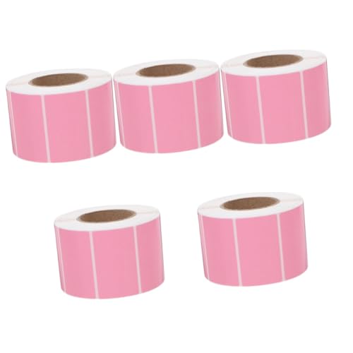 SHINEOFI 5 Rollen Farbiges Thermoetikettenpapier -versandetiketten Leer Klebstoff Etiketten Für Küchenvorräte Lebensmittelbehälteretiketten Klare Thermoetiketten Aufkleber Rosa von SHINEOFI