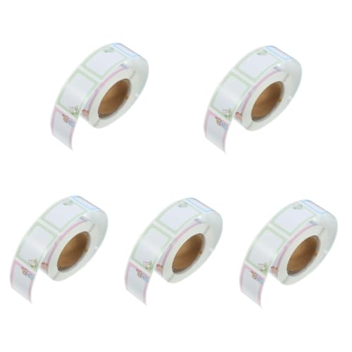 SHINEOFI 5 Rollen Namensaufkleber einmallätzchen für namens sticker Klebeetiketten stickerbögen Aufkleber für Flaschen Etiketten Aufkleber Namensschilds Etiketten für Flaschen Papier von SHINEOFI