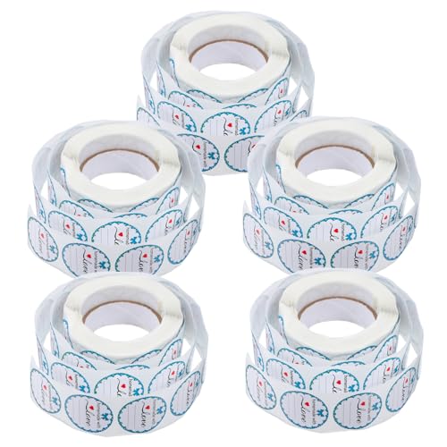 SHINEOFI 5 Rollen Runde Kraft Aufkleber Selbstklebende für Gelee Einmachgläser und Backwaren für Diy Projekte und Kleine Unternehmen von SHINEOFI